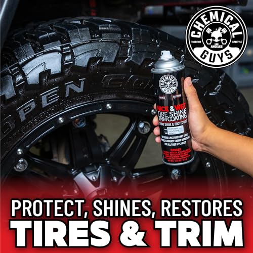 Chemical Guys Nice & Wet TVDSPRAY101 Tire Shine Trim Coating for Rubber, Plastic and Vinyl, Safe for Cars, Trucks, SUVs, Motorcycles, RVs & More, 14.5 fl oz