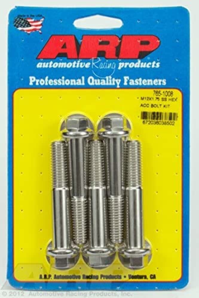 ARP Hex M12 x 1.75 x 70 Black SS Bolts (5/pkg)