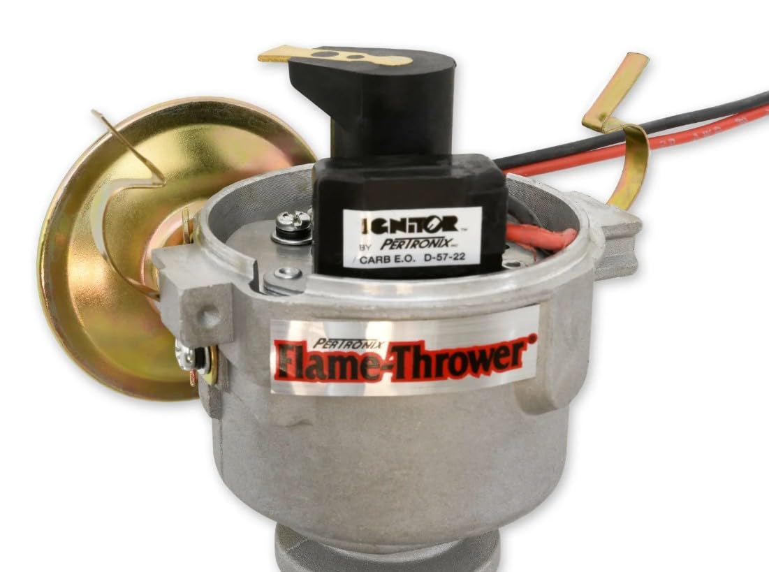 PerTronix D177600 Plug and Play Flame-Thrower Electronic Ignition Distributor with Ignitor Technology, Compatible with British Engines 6 Cylinder, Vacuum Advance Cast