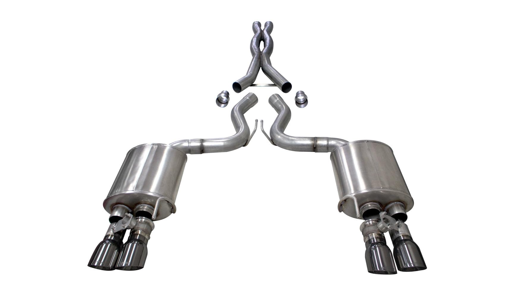 2018-2019 Ford Mustang Gt Cat-Back Exhaust System 3.0" Dual Rear Exit with Twin 4.0" Tips (21001) Sport - Extreme Sound Levels