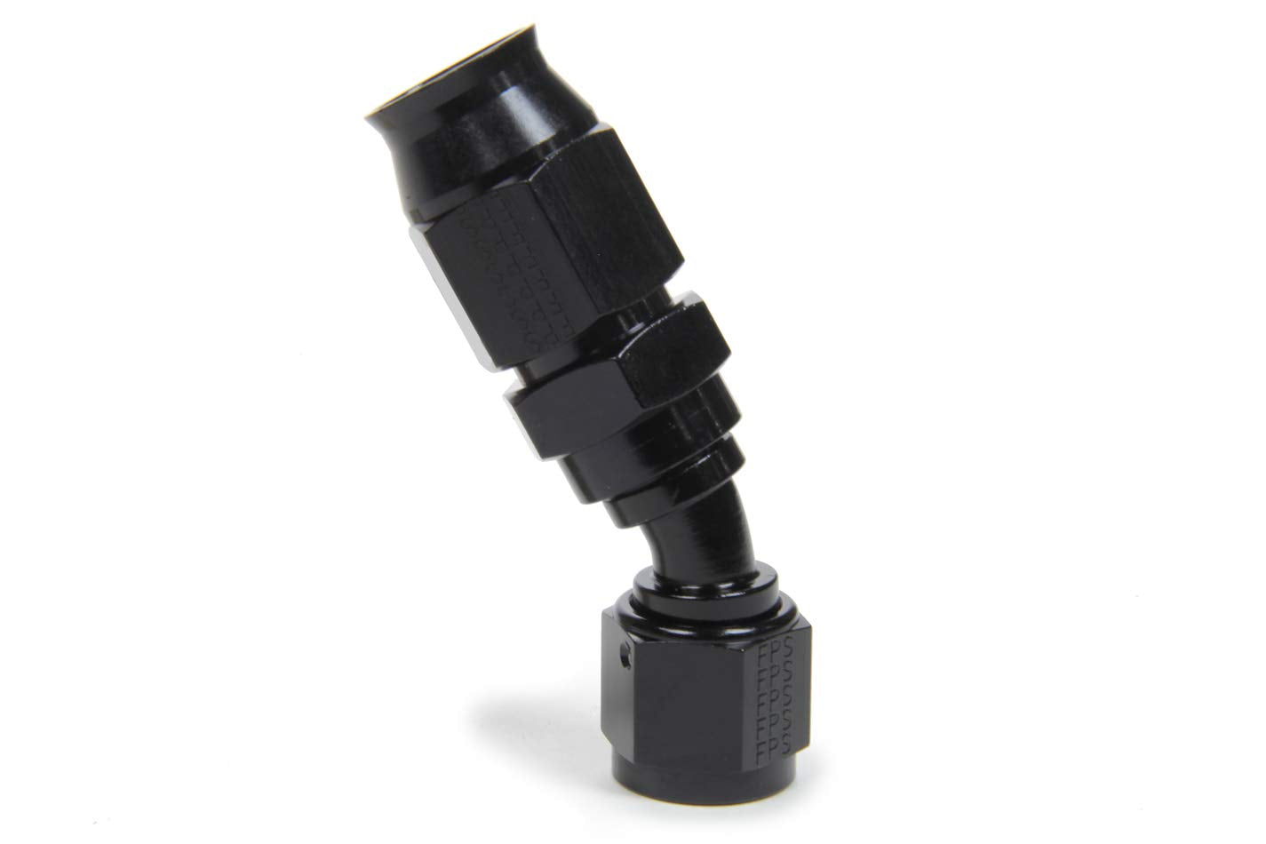 Fragola Fitting, Race-Rite Hose End, PTFE Hose, 30 Degree, 8 an Hose to 8 an Female, Swivel, Aluminum, Black, Each
