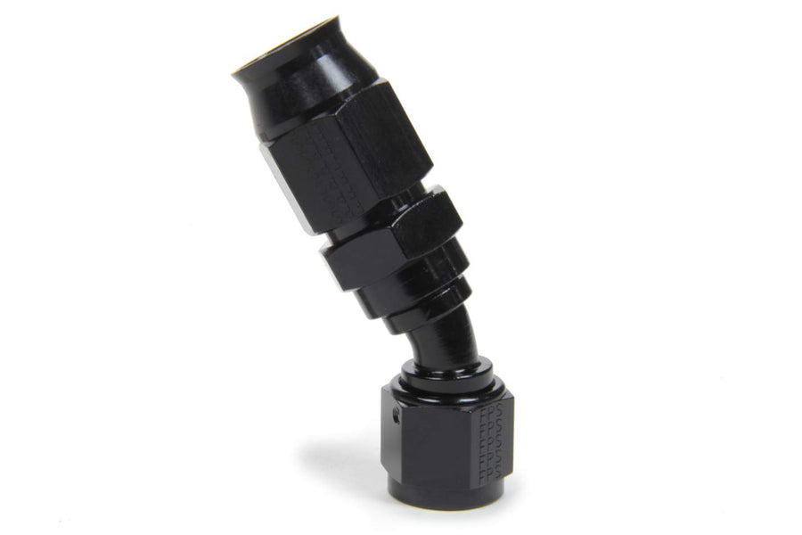Fragola Fitting, Race-Rite Hose End, PTFE Hose, 30 Degree, 8 an Hose to 8 an Female, Swivel, Aluminum, Black, Each