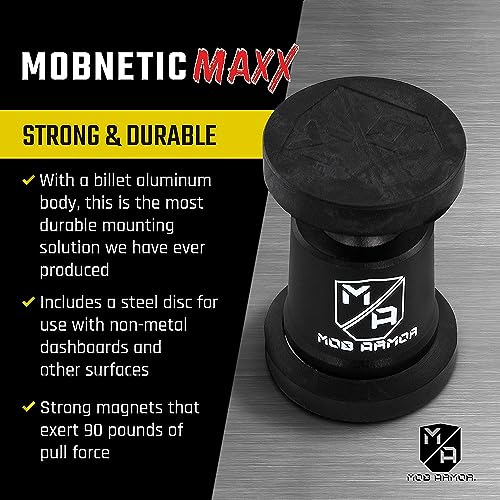 Mob Armor Maxx MobNetic - USA Assembled Magnetic Phone Holder for Car, Magnetic Car Phone Mount, 90-Degree Tilt, 360-Degree Rotation, Aluminum Metal, Compatible with iPhone & Android - Bronze