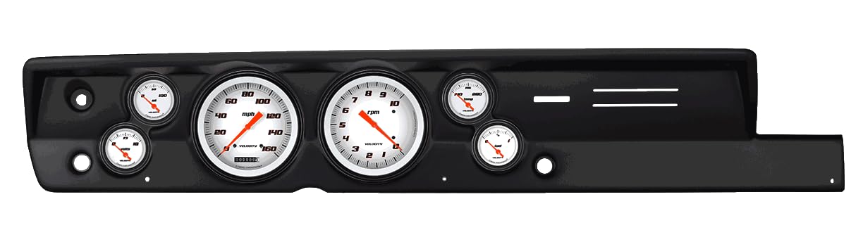 Velocity White Classic Instruments CDPB67VSW51BL Direct Fit 6 Gauge Set Compatible with 1967-1969 Barracuda