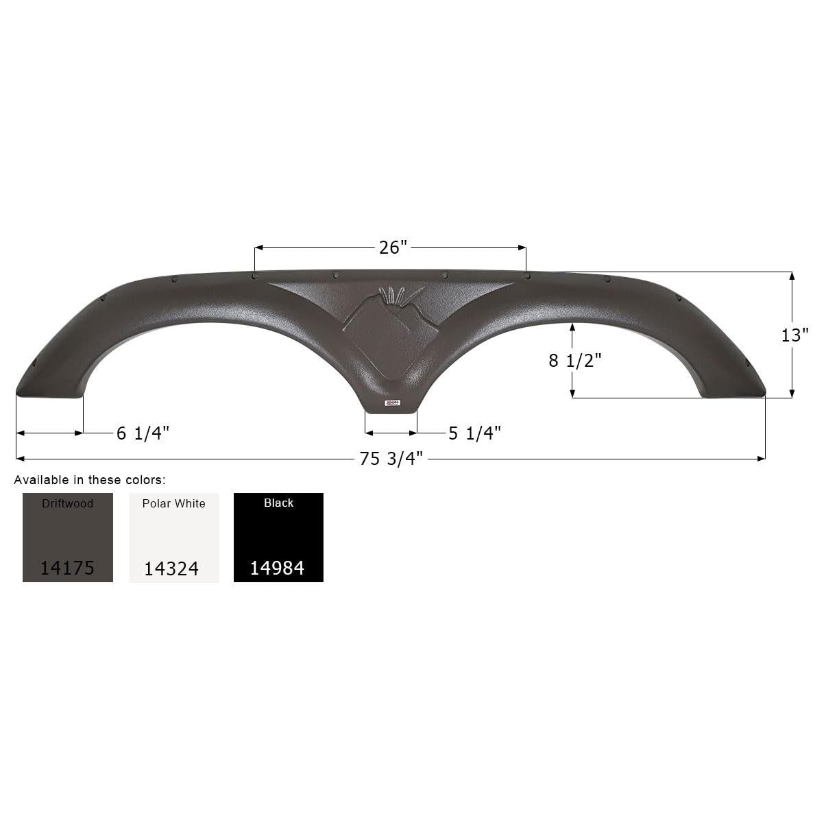 Icon Tandem Axle Fender Skirt FS4175 14984 for Keystone - Black