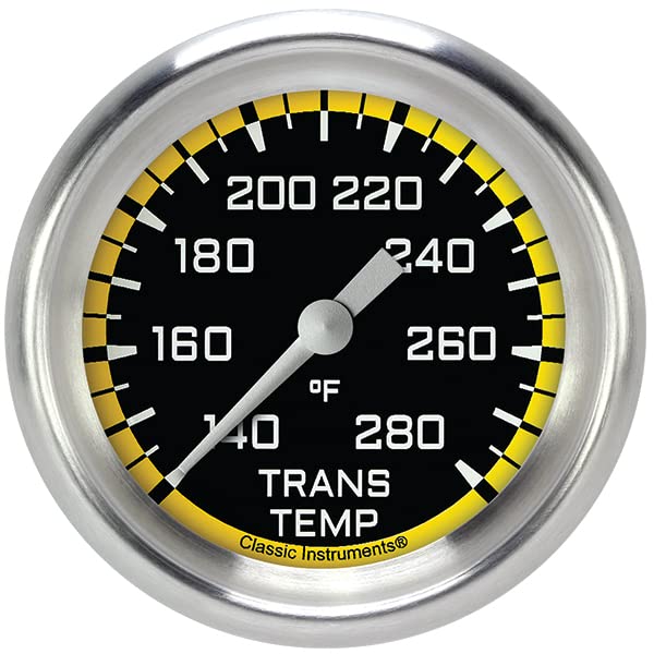 AX327YAPF Classic Instruments AutoCross Yellow 2-5/8" Transmission Temperature Gauge
