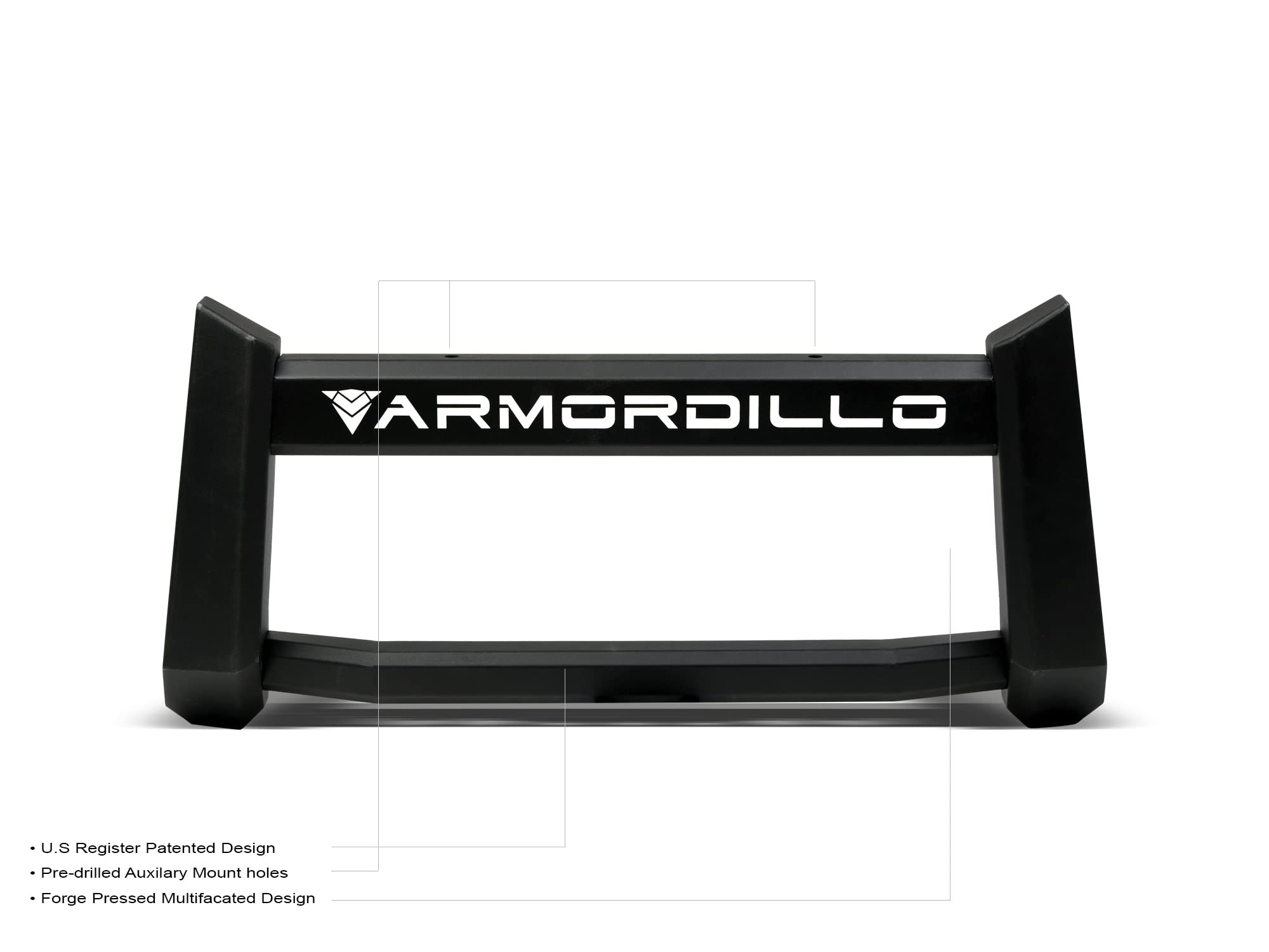 BR1 Series ARMORDILLO Bull Bar - Matte Black Fits 2019-2024 Dodge Ram 1500