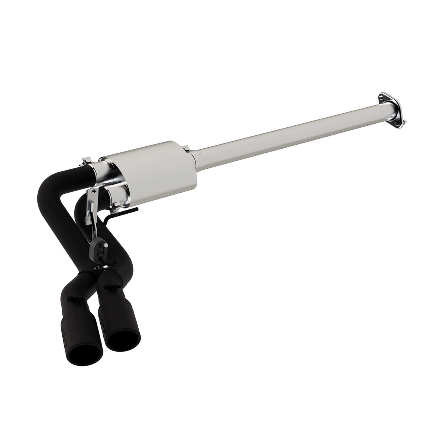 3" MBRP Cat Back, Single Side Dual Outlet in Front of Rear Wheel (Black Coated)