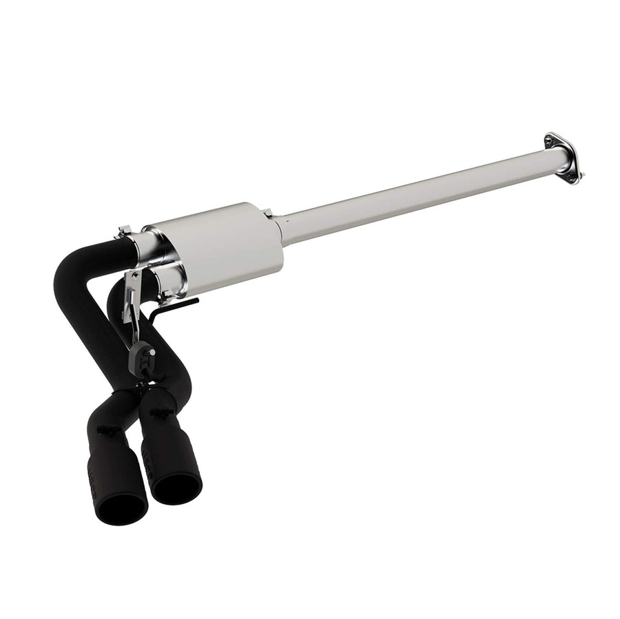 3" MBRP Cat Back, Single Side Dual Outlet in Front of Rear Wheel (Black Coated)