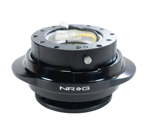 NRG Innovations GEN 2.2 NRG-SRK-220BK Steering Wheel Quick Release Adapter, 6-Hole & 6x70 and 6x74mm Bolt Patterns Black Body/Shinny Black Oval Ring