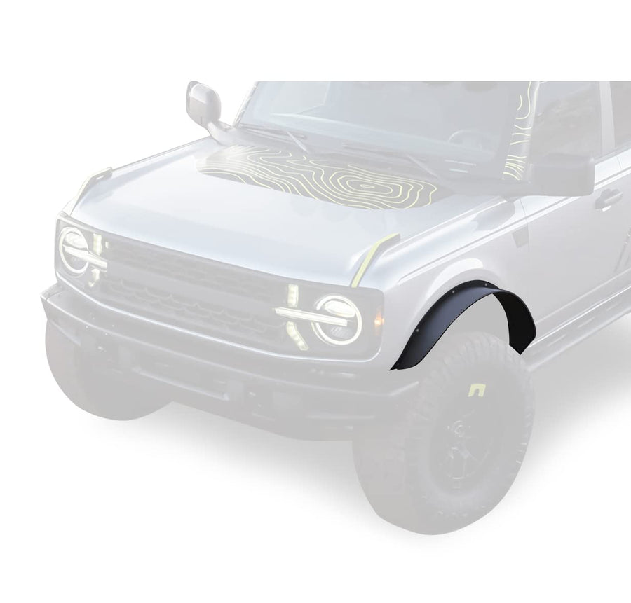 FENDER FLARES Black Horse Sheet Metal Plate Black Compatible with 2021-2024 Ford Bronco(Excl. Heritage Edition, Heritage Limited Edition, Everglades, and Raptor)-FF-FBF21
