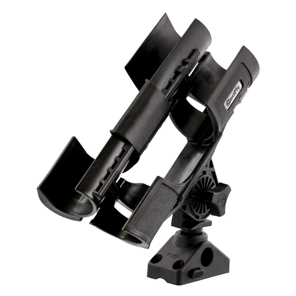 Orca Rod Holder Scotty #400-BK w/ #241L Side Deck Mount, Black, Small
