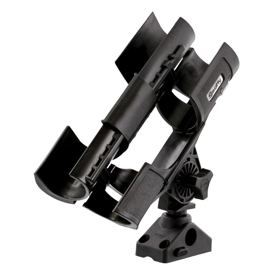 Orca Rod Holder Scotty #400-BK w/ #241L Side Deck Mount, Black, Small