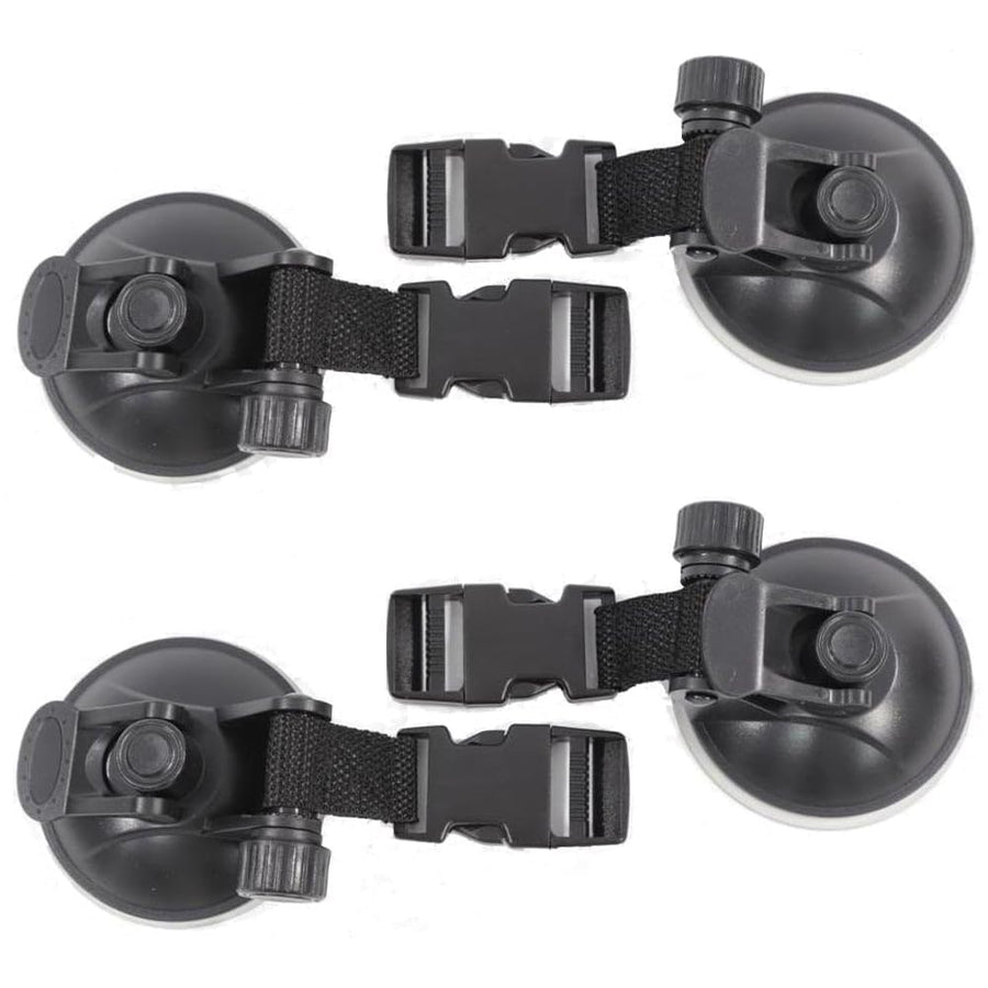 T-H Marine Tie Downs Suction Cup | Locking Lever Provides Secure Hold for Boats, Paddle Boards, Cars, RVs | Quick Release 1" Web Strap Clips - 4 Pack