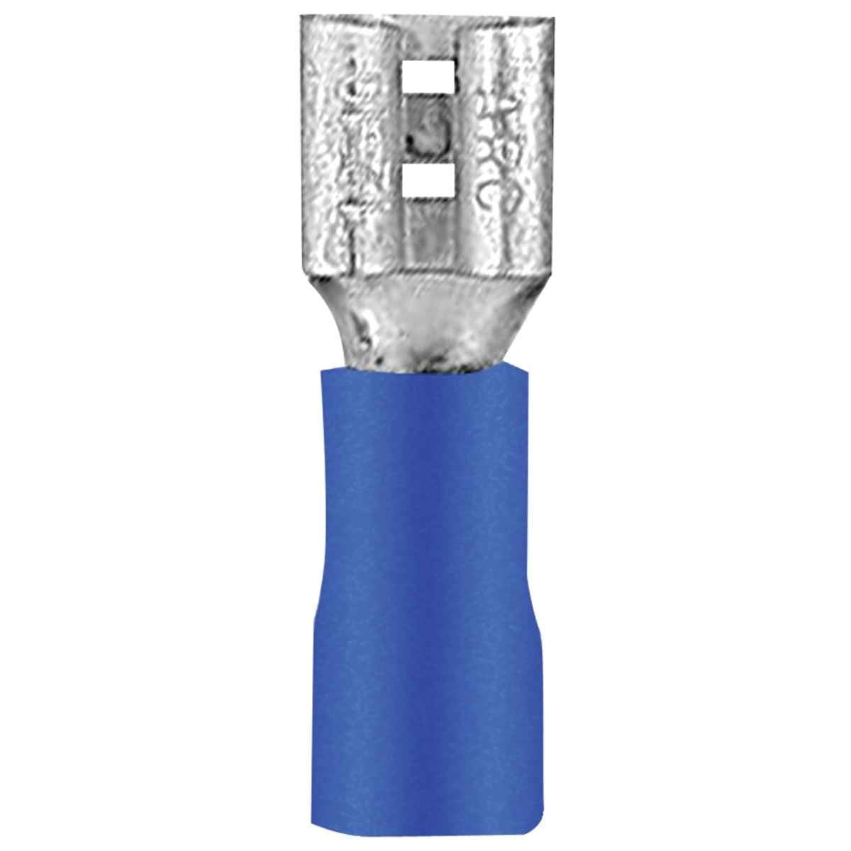 Install Bay 16/14 Gauge Vinyl Female Connector .250, Blue (100-Pack)