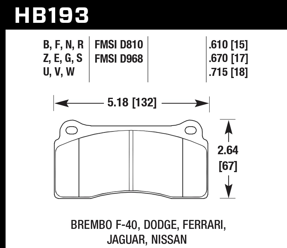 DTC-80 Motorsport Brake Pads Hawk Performance HB193Q.670