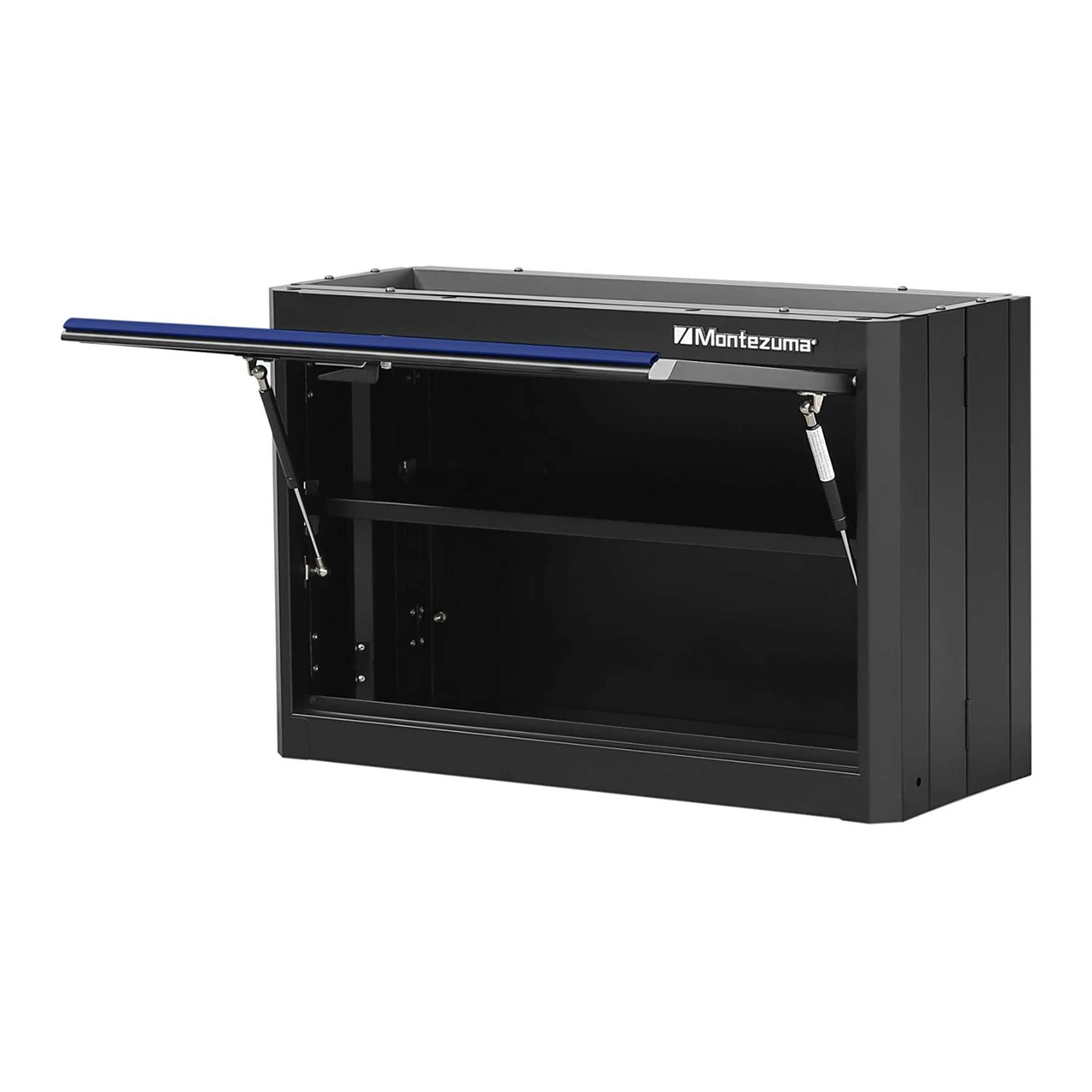 Montezuma Tool Storage Garage System - 30.5 x 12" Locking Single Door Wall Cabinet with Magnetic Latches & Black Powder Coat Finish - BKMG30201WC