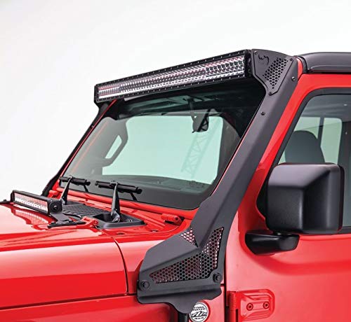Go Rhino Windshield XE Light Frame for 50" LED Light Bar | Mild Steel, Textured Black | 730500T | Fits 2018-2024 Jeep Wrangler JL/JLU; 2020-2024 Jeep Gladiator JT Excludes Mojave Models