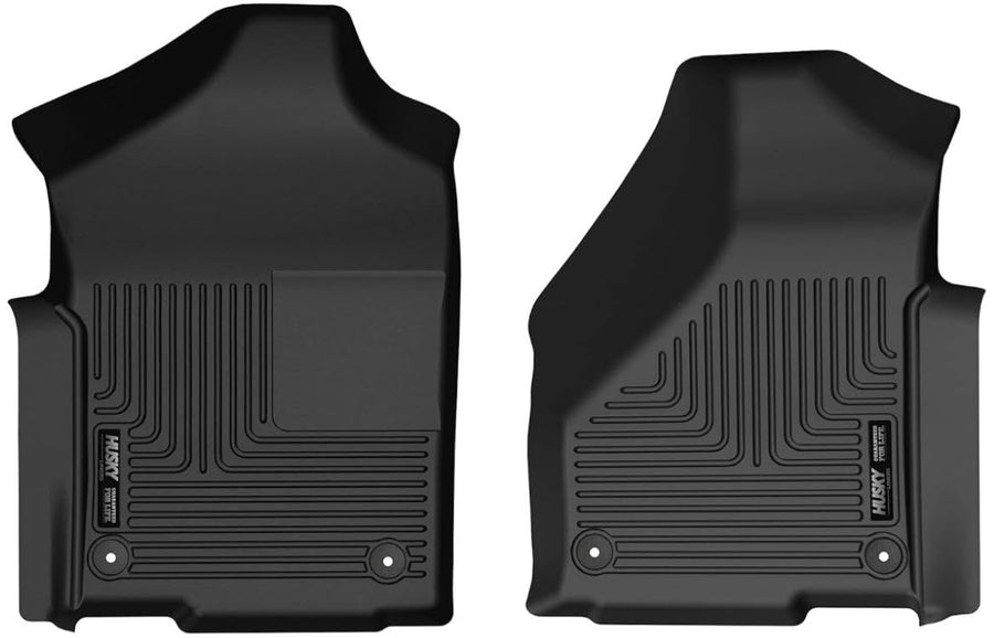 Weatherbeater Husky Liners Floor Mats | Fits 2019-2024 Ram 2500, 3500 Standard CAB w/Vinyl Flooring | Front Row, 2-pc Black - 13781