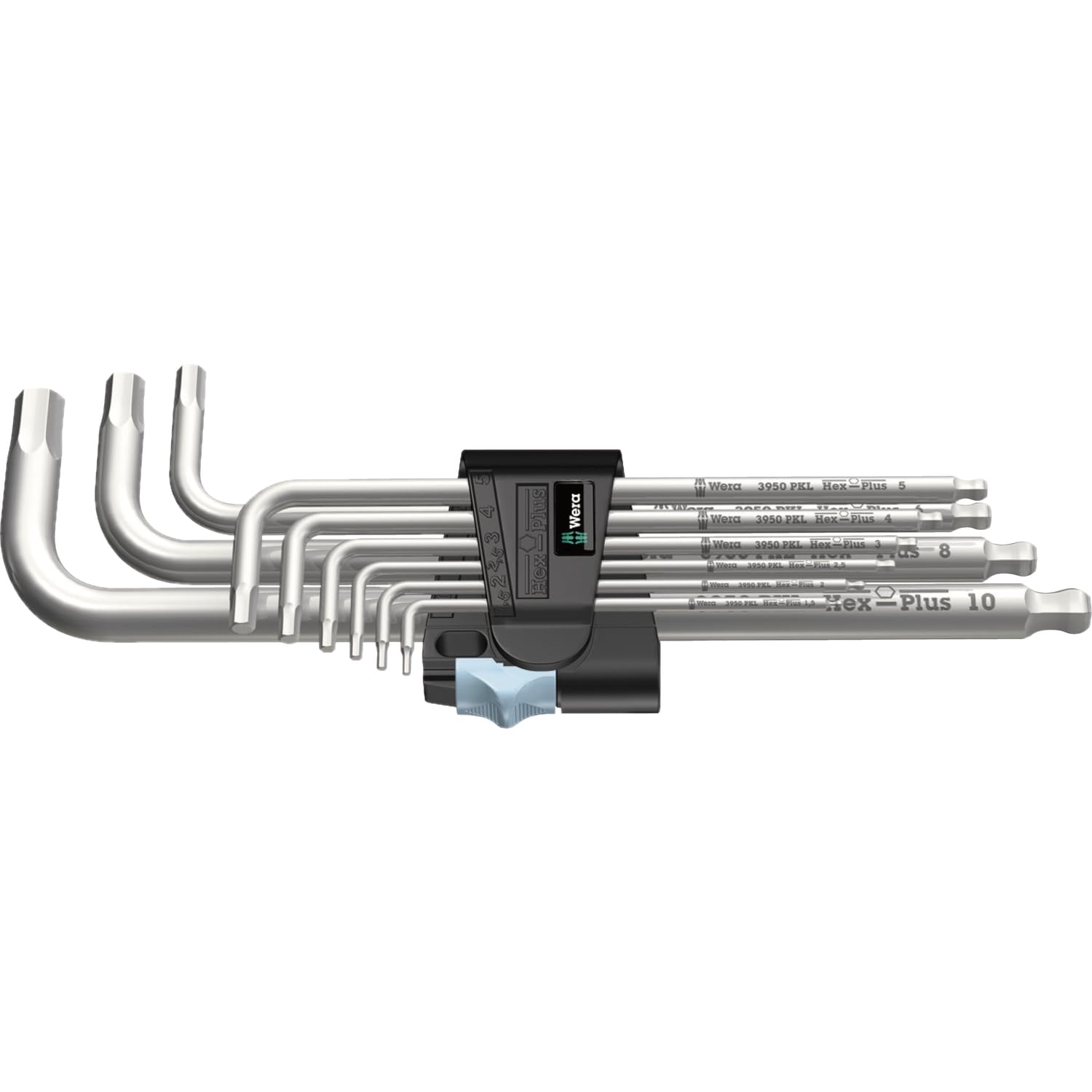 Wera 05022720001-3950/9 Stainless Hex-Plus 1 L-key Set, Metric, 9pcs