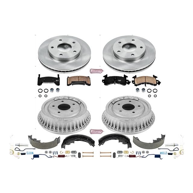 Power Stop KOE15053DK Front and Rear Replacement Brake Kit-OE Brake Drums & Ceramic Brake Pads For S10 Blazer Jimmy Sonoma Typhoon Olds Bravada Olds Bra [Model Specific]