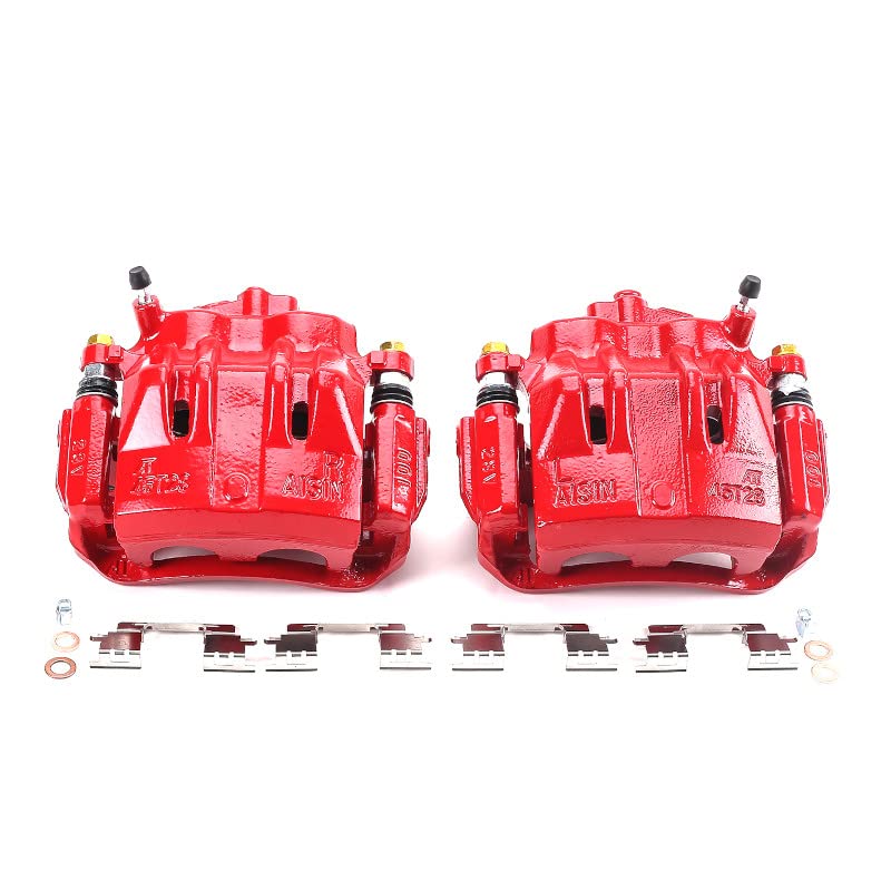 Power Stop Pair of High-Temp Red Powder Coated Front Calipers For Lexus ES300 2002-2003, Lexus ES330 2004-2006 [Model Specific]