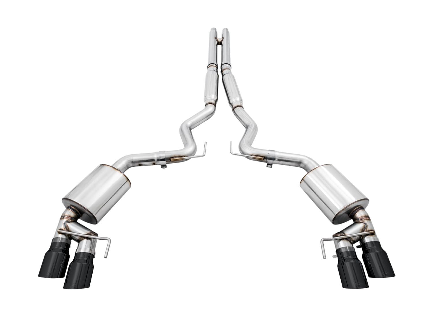 2018+ Ford Mustang GT (S550) AWE Tuning Cat-Back Exhaust - Touring Edition (Quad Diamond Black Tips) - 3015-43106