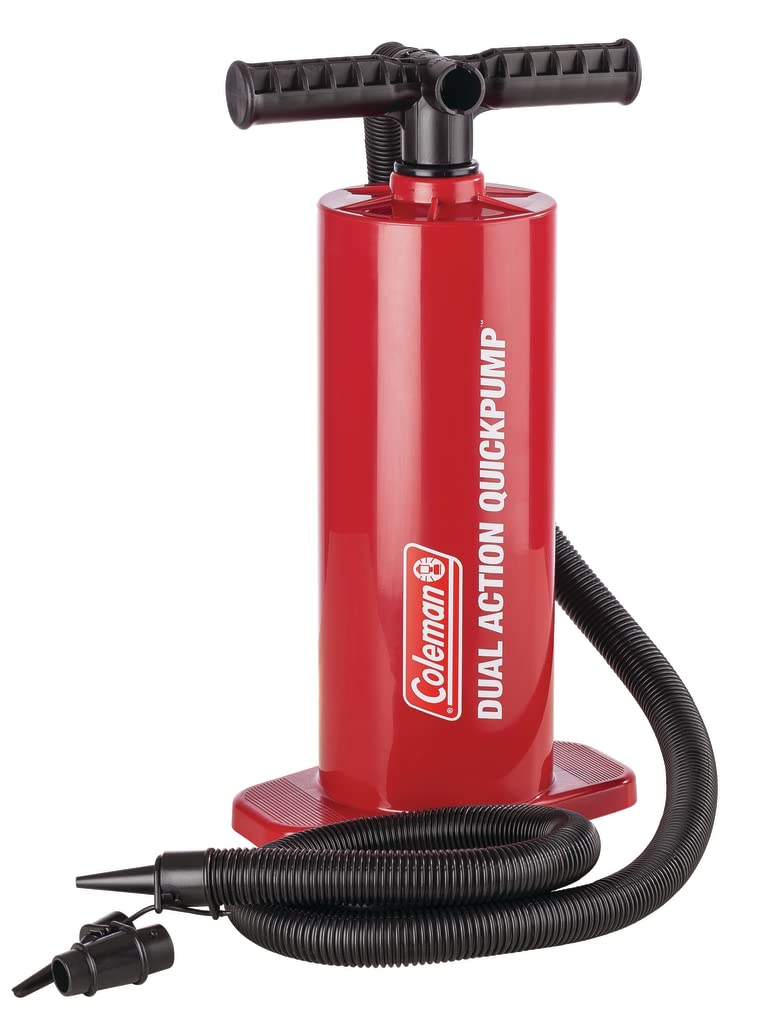 Coleman Dual-Action QuickPump Air Pump, High-Pressure Pump Inflates to 9 PSI, Includes 3 Valve Adapters & Extension Hose for Quick Inflation & Deflation
