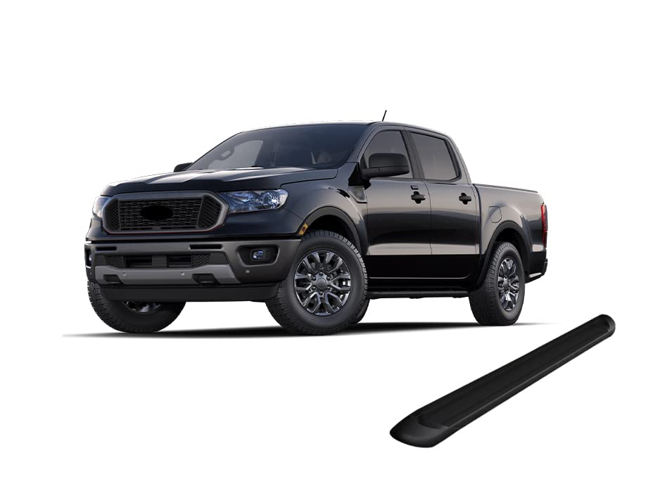 Black Aluminum Black Horse Transporter Running Boards Compatible with 2019-2022 Ford Ranger