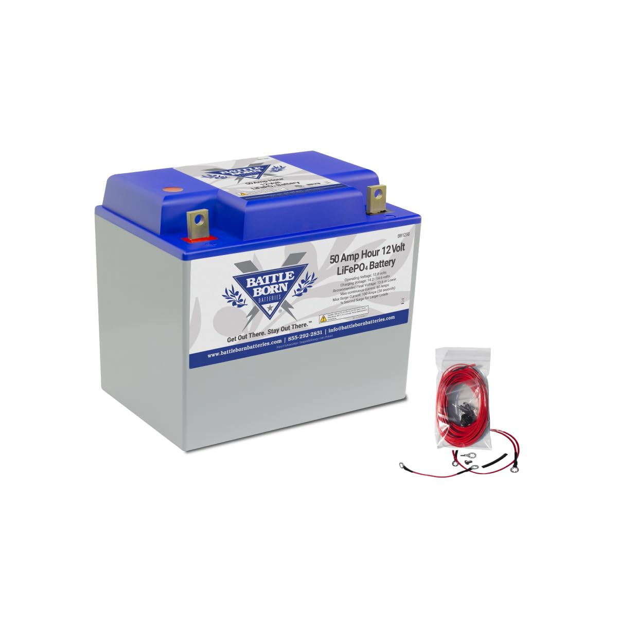 12V 50Ah Heated Lithium-Ion (LiFePO4) RV, Marine, Solar, & Off Grid Battery - Integrated Heating Technology - Internal BMS, High & Low Temperature Protection - Battle Born Batteries