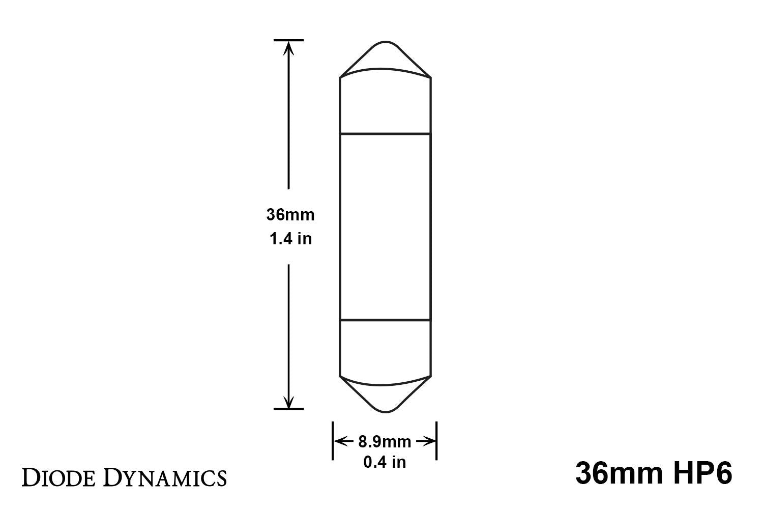 HP6 36mm LED Bulb Blue Single Diode Dynamics LED
