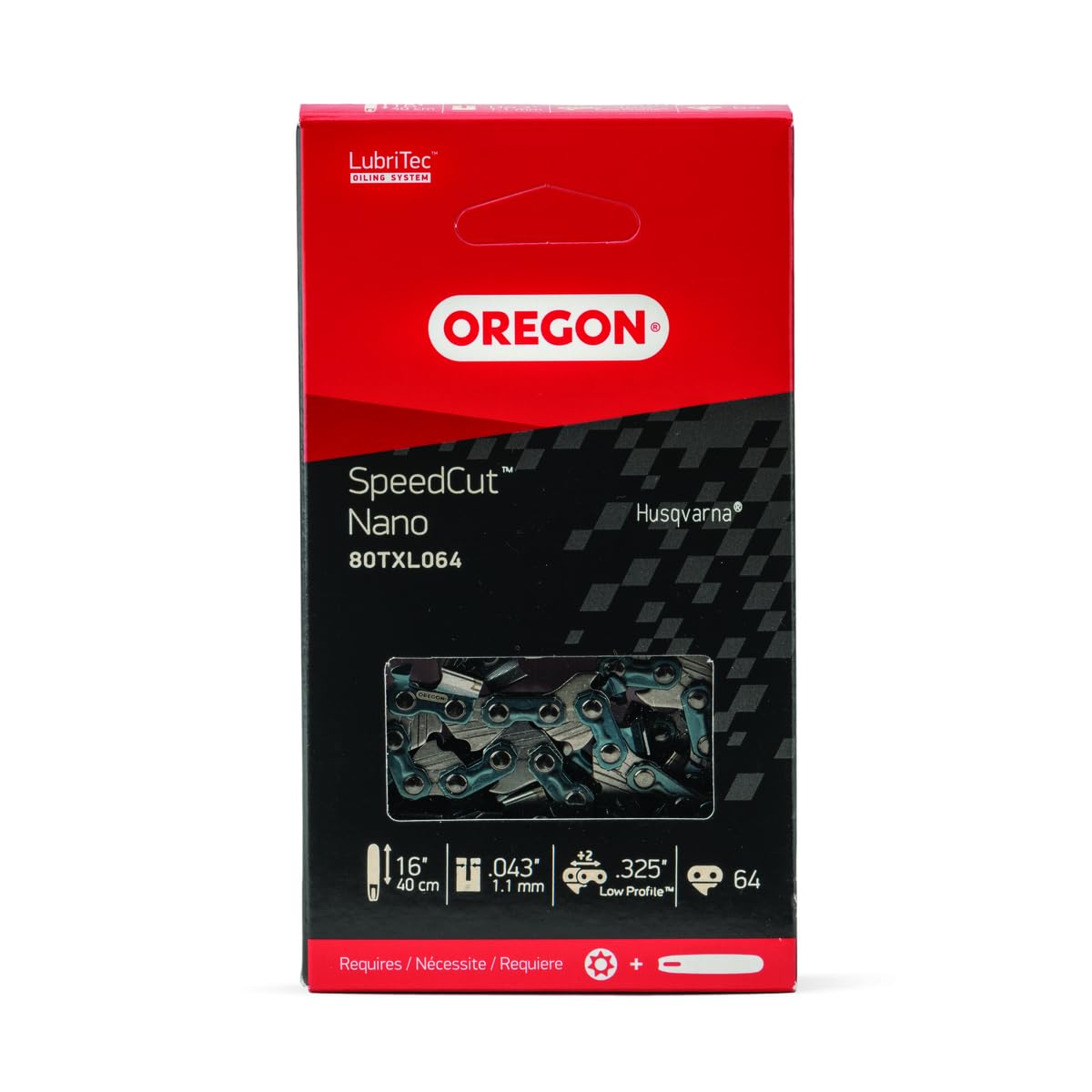 Oregon Speedcut Nano 80TXL064G .325" Pitch .043" Gauge, 16" Chainsaw Chain 64 Drive Links
