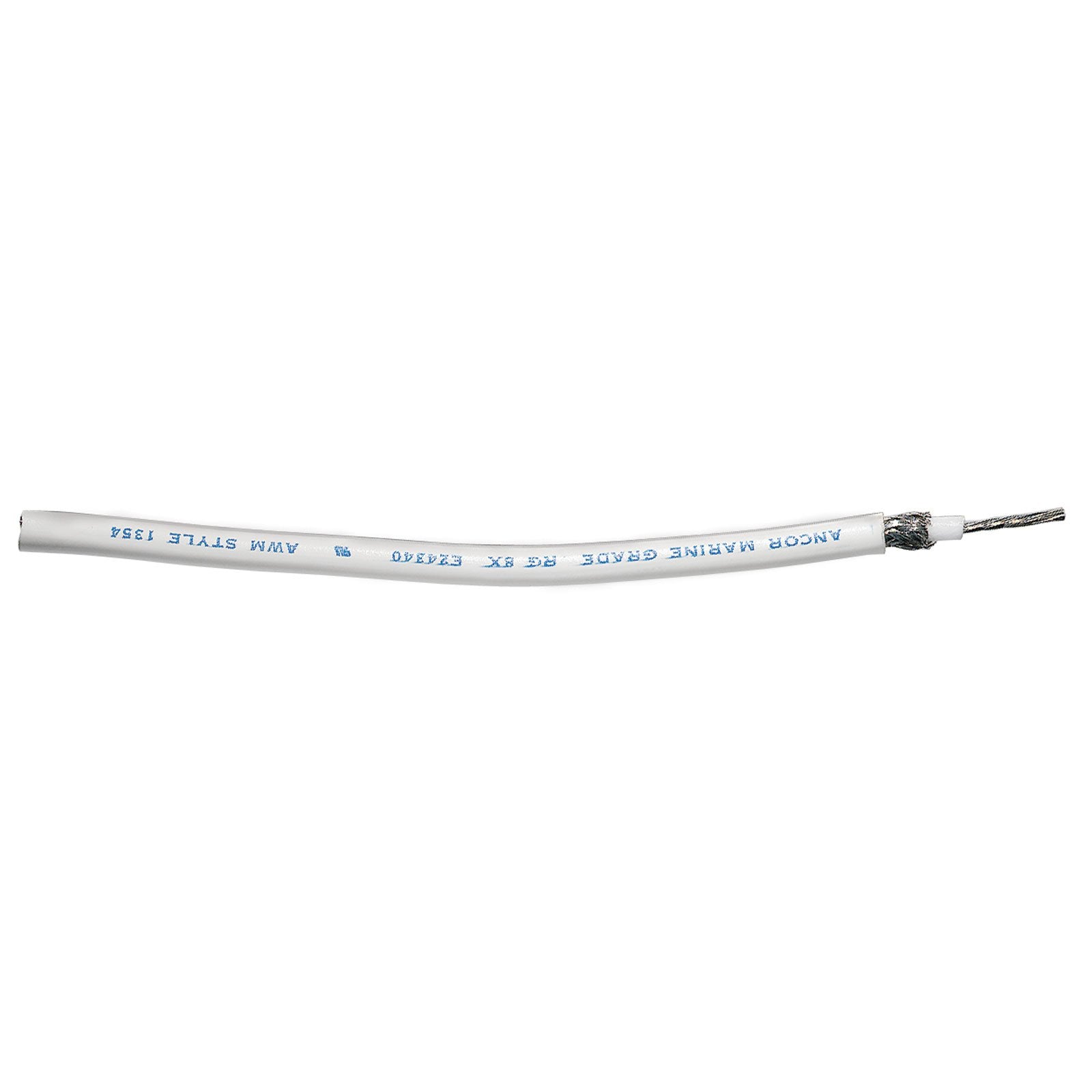 Marine Grade Ancor 151510 Electrical Premium Tinned Copper Coaxial Cable (RG8X, White, 100-Feet)