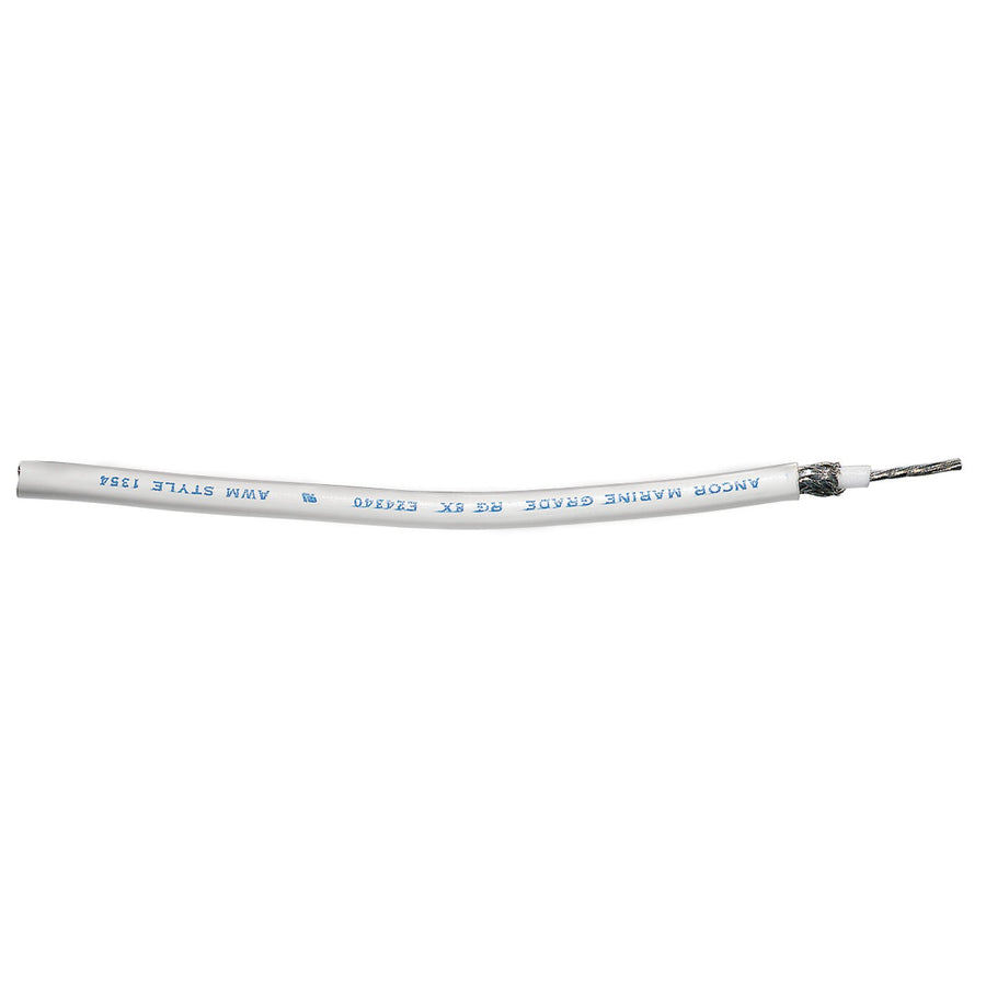 Marine Grade Ancor 151510 Electrical Premium Tinned Copper Coaxial Cable (RG8X, White, 100-Feet)