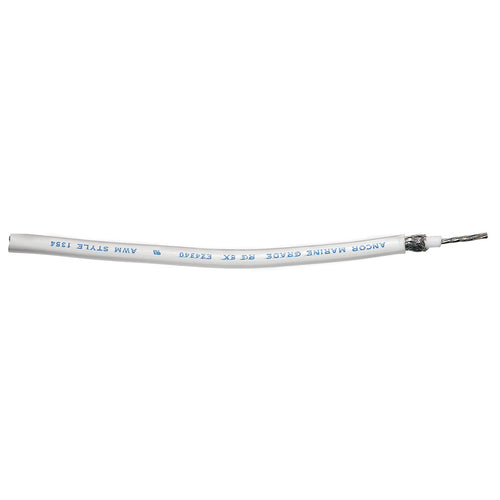 Marine Grade Ancor 151510 Electrical Premium Tinned Copper Coaxial Cable (RG8X, White, 100-Feet)