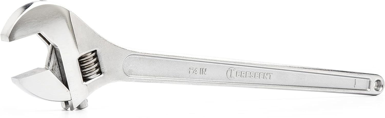 Adjustable Crescent Tapered Handle Wrench - Carded - Home Improvement, Garage & Mechanic Versatile Hand Tool - 24" - AC224VS