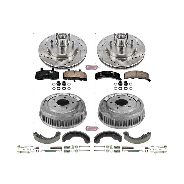 Power Stop Autospecialty KOE15138DK Front and Rear Replacement Brake Kit-OE Brake Drums & Ceramic Brake Pads For Chevrolet C1500, Chevrolet Tahoe, GMC Yukon [Model Specific]
