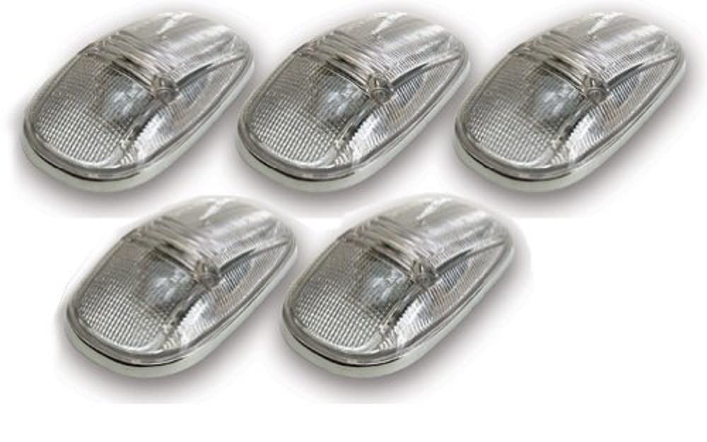 Dodge Style Pacer Performance 20-245C Hi-Five Clear Cab Roof Light Kit, (Pack of 5)