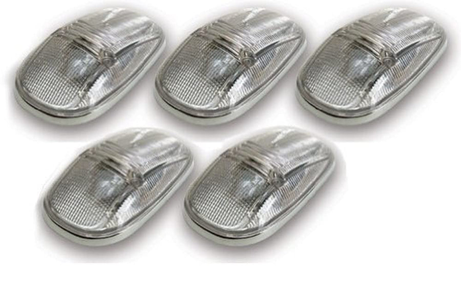 Dodge Style Pacer Performance 20-245C Hi-Five Clear Cab Roof Light Kit, (Pack of 5)