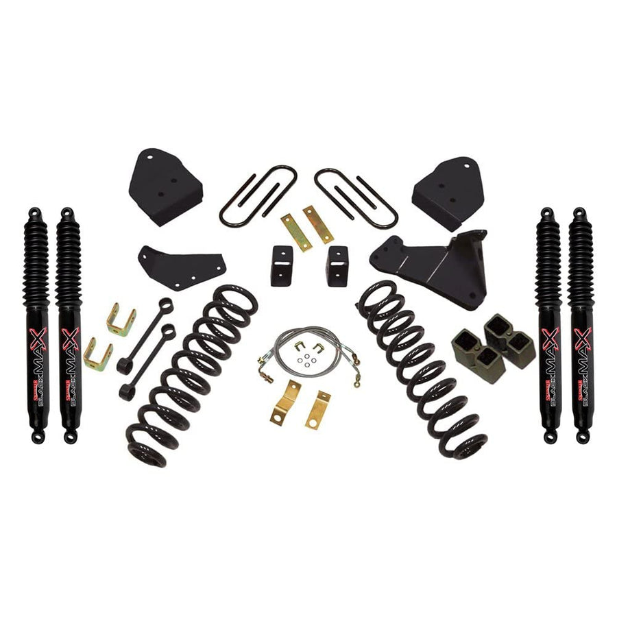 Skyjacker Suspension Lift Kit F8451KH-B w/Shock Black MAX Shocks 4 in. Lift. Incl. Front Coil Springs Rear Blocks