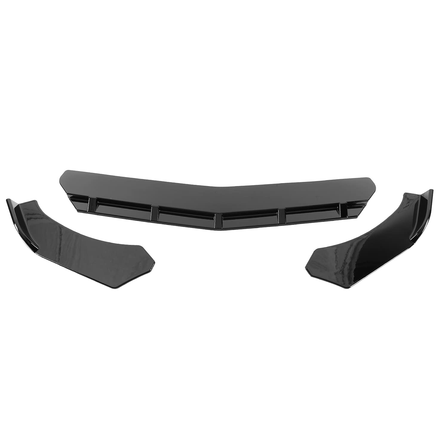 Glossy Black PP Spec-D Tuning Universal Front Bumper Lip Spoiler Splitter Body Kits 3PC