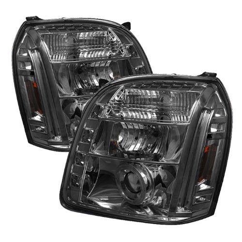GMC Yukon 07-14 / GMC Yukon Denali 07-14 / GMC Yukon XL 07-14 Spyder 5029348 Projector Headlights - LED Halo - LED (Replaceable LEDs) - Smoke - High H1 (Included) - Low H1 (Included)