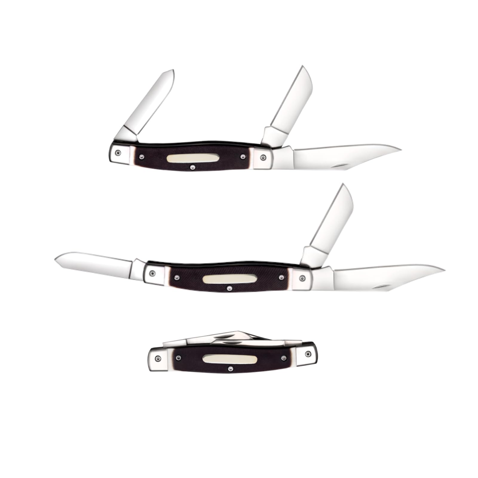COLD STEEL Folding Knife Stockman Practical Versatile Durable Reliable Compact Pocket - 3 Blades; Bone Handle; Slip Joint Lock