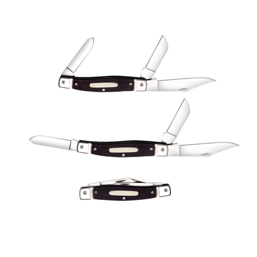 COLD STEEL Folding Knife Stockman Practical Versatile Durable Reliable Compact Pocket - 3 Blades; Bone Handle; Slip Joint Lock