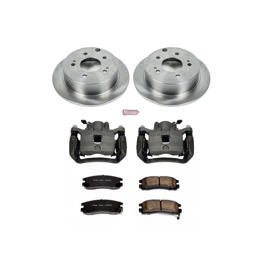 Power Stop KCOE155 Replacement Autospeciality Rear Caliper Kit- OE Rotors, Ceramic Brake Pads, Calipers For Mitsubishi Eclipse 2006-2012, Mitsubishi Galant 2004-2012 [Model Specific]