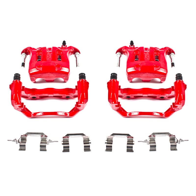 Power Stop Pair of High-Temp Red Powder Coated Front Calipers For INFINITI M45 2003-2004, INFINITI Q45 2002-2006 [Model Specific]
