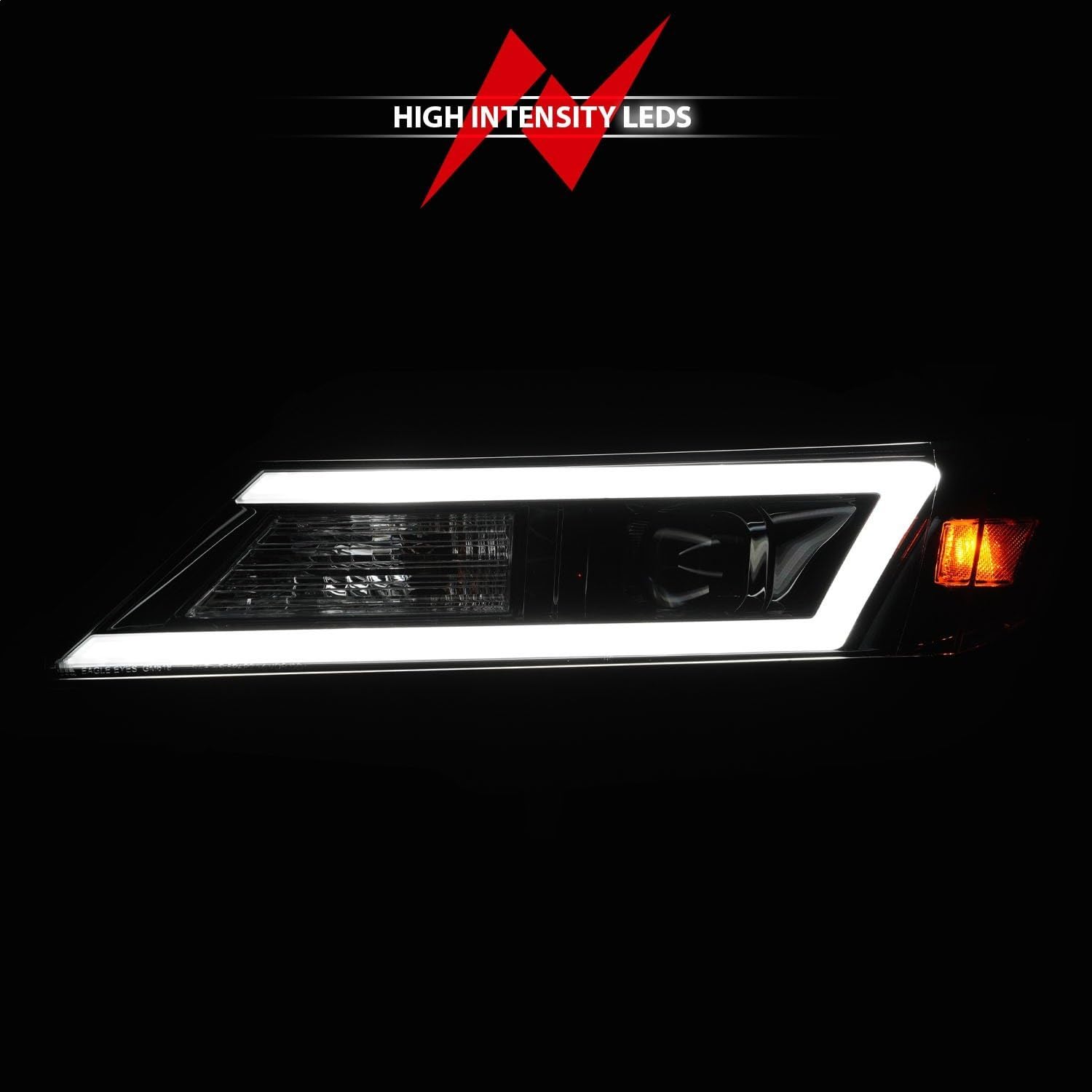 14-20 Chevrolet Impala Anzo Square Projector LED Bar Headlights w/Black Housing