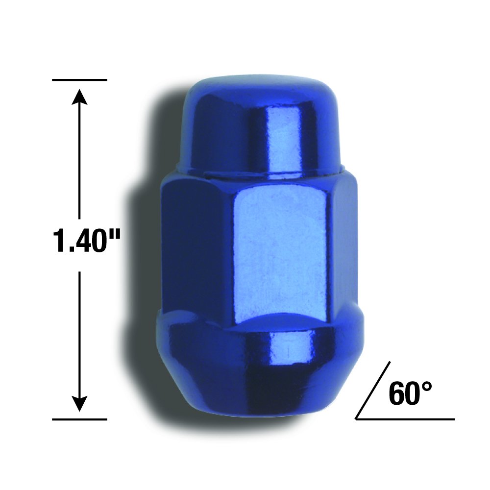 Gorilla 41137BLB Automotive Acorn Bulge Closed End Blue Lug Nuts (12mm x 1.50 Thread Size)