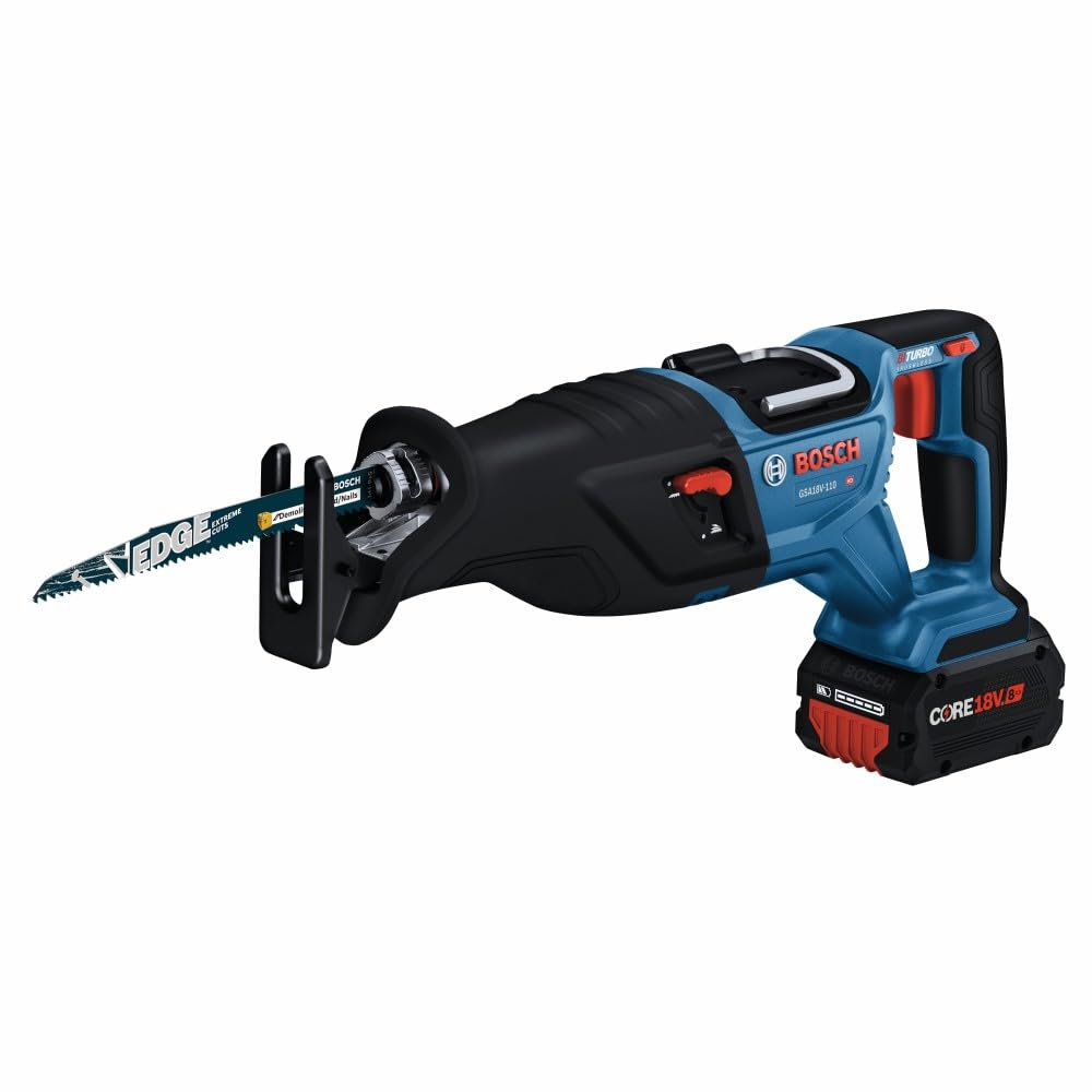 PROFACTOR™ BOSCH GSA18V-110B14 18V 1-1/8 In. Reciprocating Saw Kit with (1) CORE18V 8.0 Ah Performance Battery