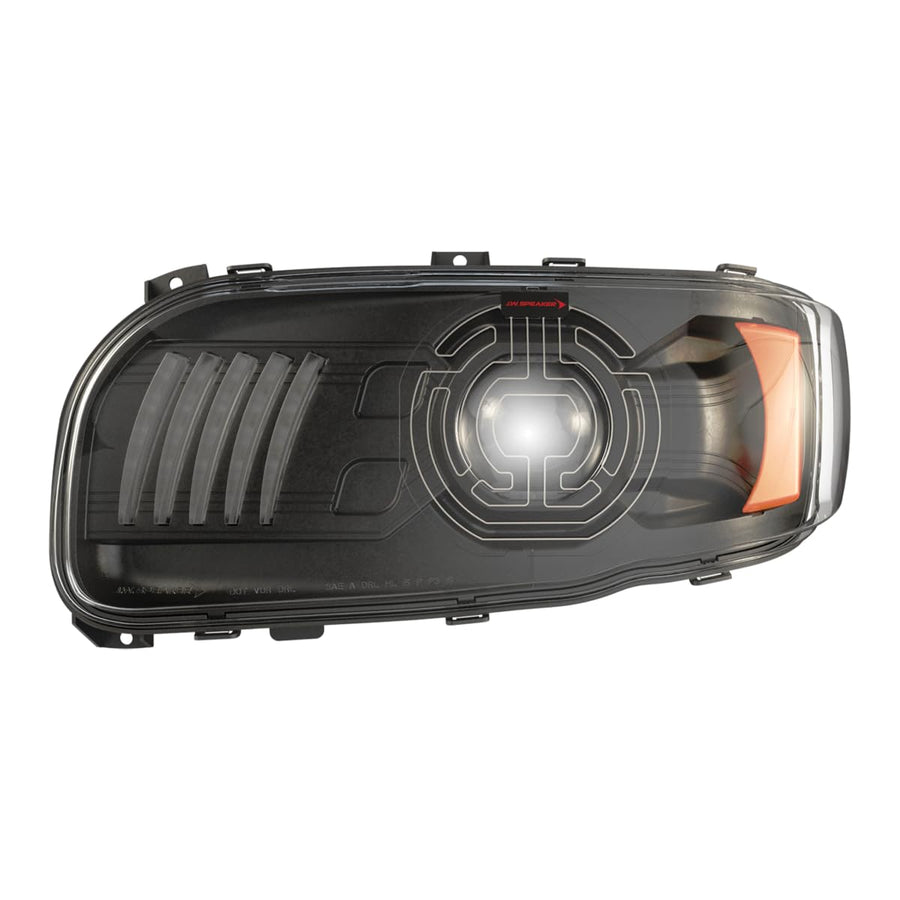 JW Speaker Heated Model 9600 LED Headlight for Peterbilt 388, 389, 567 & 589, Black, Wiring Harness Sold Separately (Right)